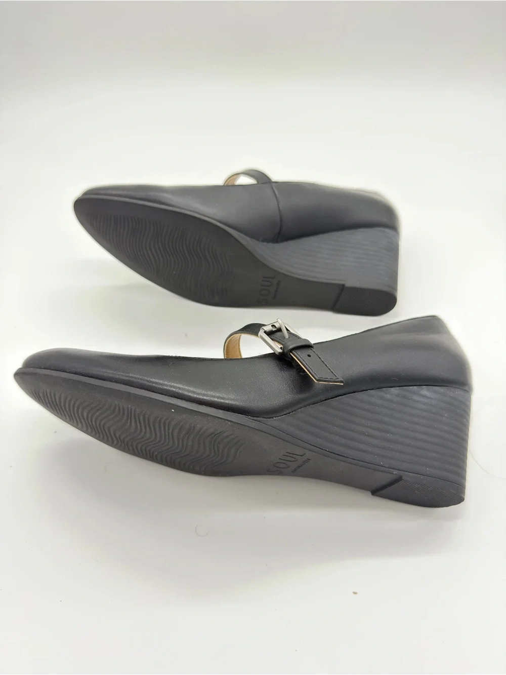 SOUL Naturalizer Black Mary Jane Wedge Heels